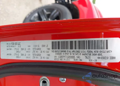 2018 Ram 1500 Sport 4X4 5'7 Box из США, поврежденный, VIN 1C6RR7MT7JS259995